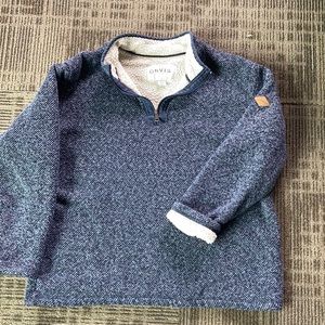 Orvis blue long sleeve quarter zip sweater
